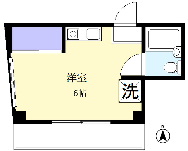 柳屋ビル　駅近　最上階　南向きの間取り