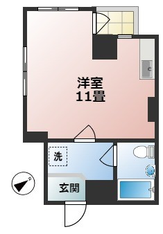 ライオンズマンション太子堂秋栄　室内洗濯機置場　角部屋の間取り