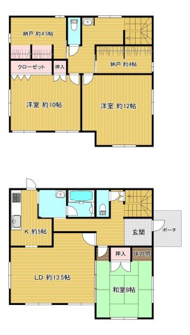 大和高田市礒野北町　中古戸建の間取り|3LDK＋S、土地面積163.98㎡、建物面積143.22㎡
