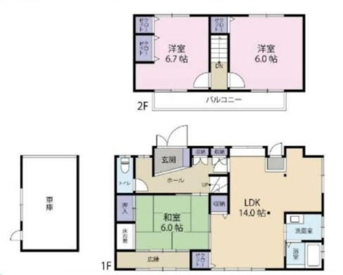姫路市下手野５丁目の中古一戸建の間取り