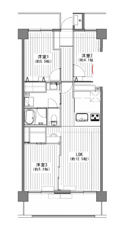 ストークマンション上尾浅間台の間取り|【ストークマンション上尾浅間台】・3LDK・専有面積62.10m2・バルコニー面積m2