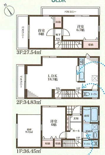大阪市都島区東野田町　新築一戸建ての間取り|1号地