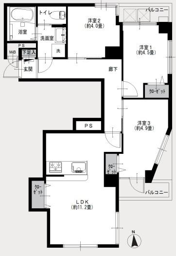 【間取り】 | ライオンズマンション駒場