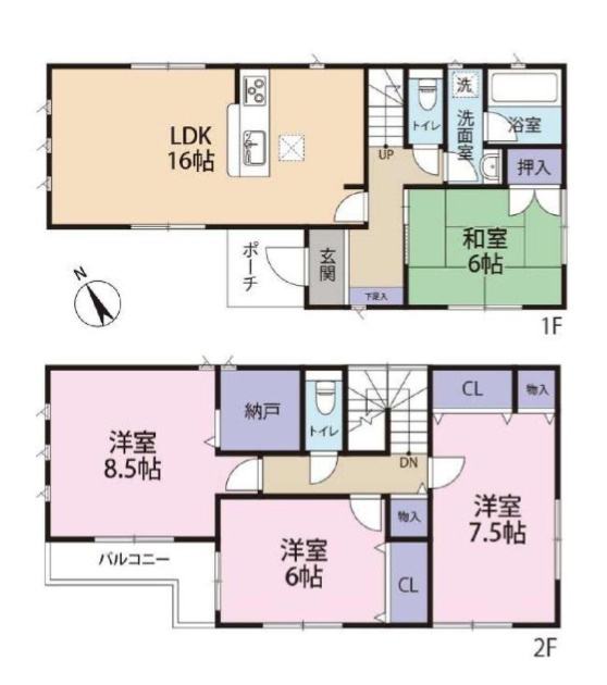 姫路市上手野の中古一戸建の間取り