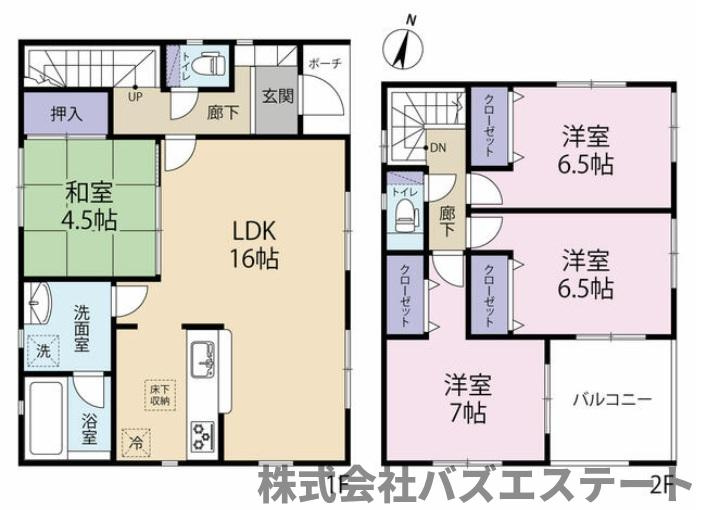 大津区平松　中古一戸建ての間取り