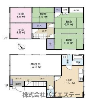 飾磨区亀山　中古一戸建ての間取り
