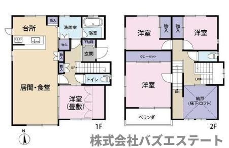 花田町小川　中古戸建ての間取り