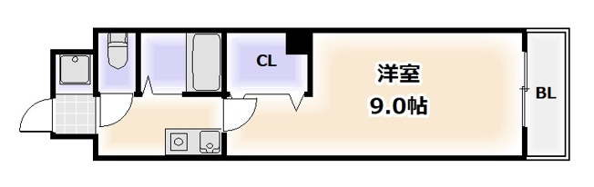 【間取り】 | クレセントコート難波