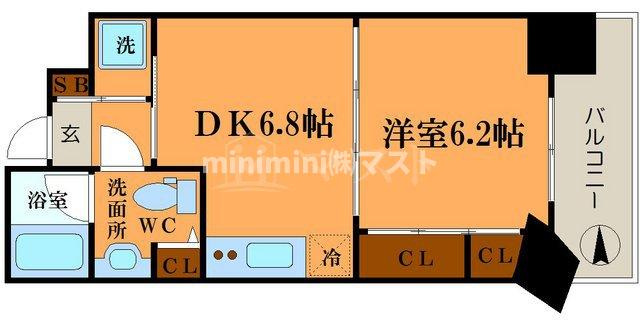 ドゥーエなんば南の間取り