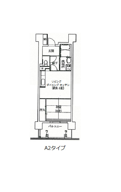 コーシャハイツ法円坂３６号館の間取り