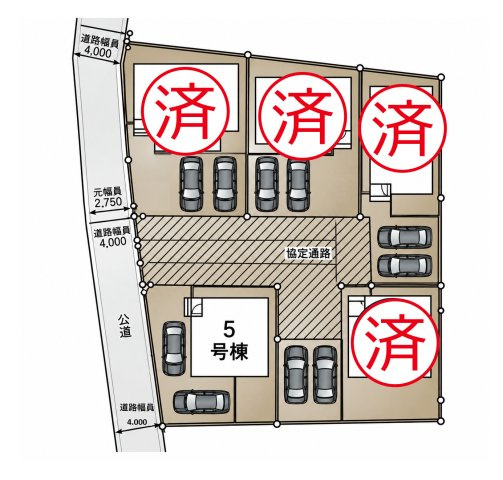 つくばみらい市小絹第4　新築戸建　5号棟の区画図