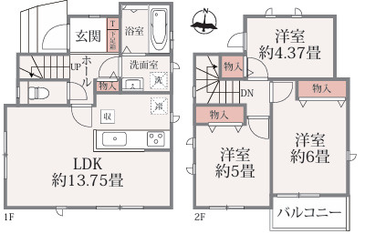 早良区干隈６丁目５６２番　A号棟の間取り