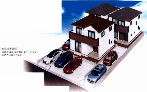 座間市東原1丁目　新築戸建全3棟　の外観パース