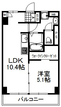 大阪市中央区瓦屋町２丁目の賃貸マンションの間取り