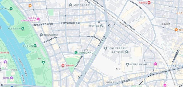 大阪市都島区東野田町　新築一戸建ての地図