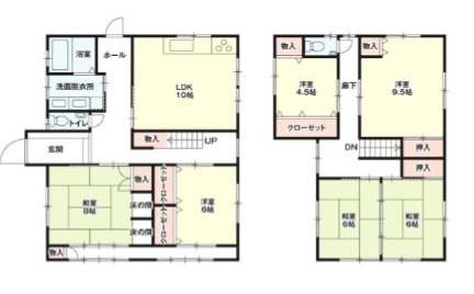 姫路市広畑区蒲田の中古一戸建の間取り