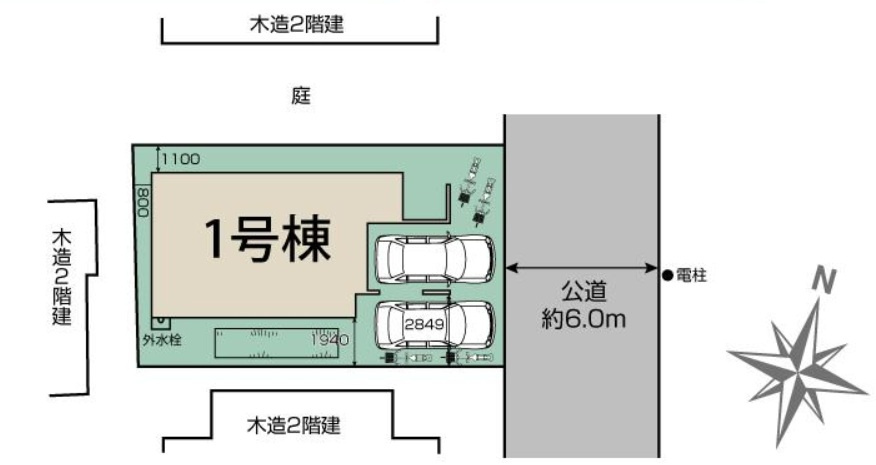 上尾市向山1丁目　2期　全1棟の区画図