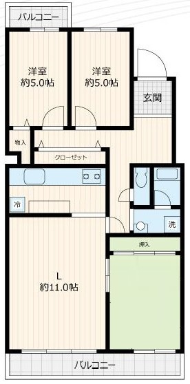 潮路南第二ハイツ25棟の間取り|間取りです。