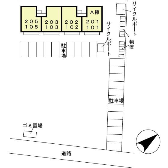 ル・コンフォ Ａの区画図