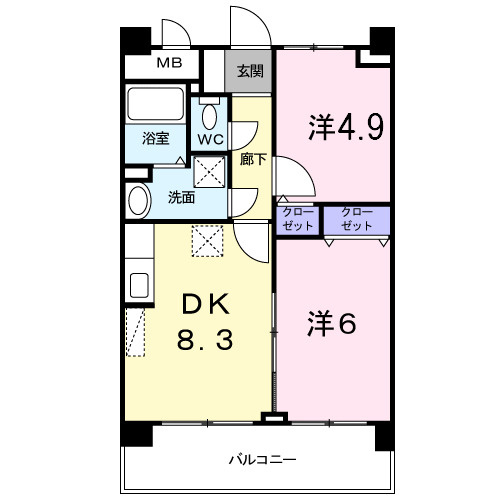 アイタス福岡の間取り|使いやすい間取りです。