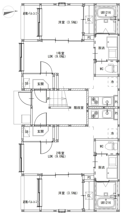 ハーモニーテラス烏森町IIの区画図