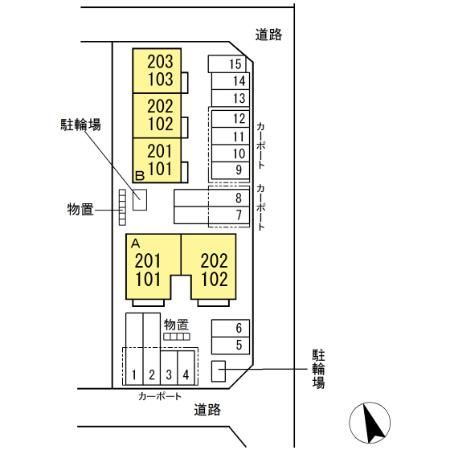 フェリオ コズカタ　Ａの区画図