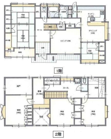 広畑区正門通　中古一戸建ての間取り