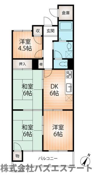 北河原ハイツの間取り