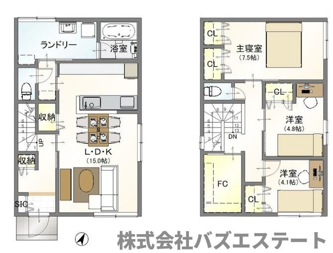 広畑区高浜町　中古一戸建ての間取り
