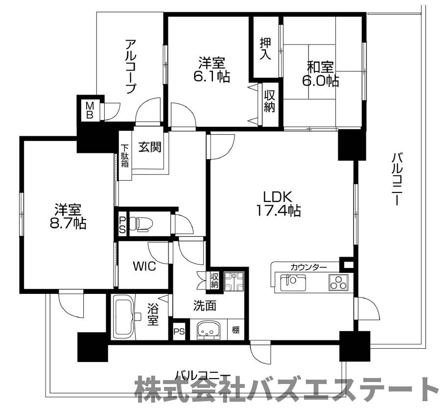 アルファステイツ東今宿の間取り