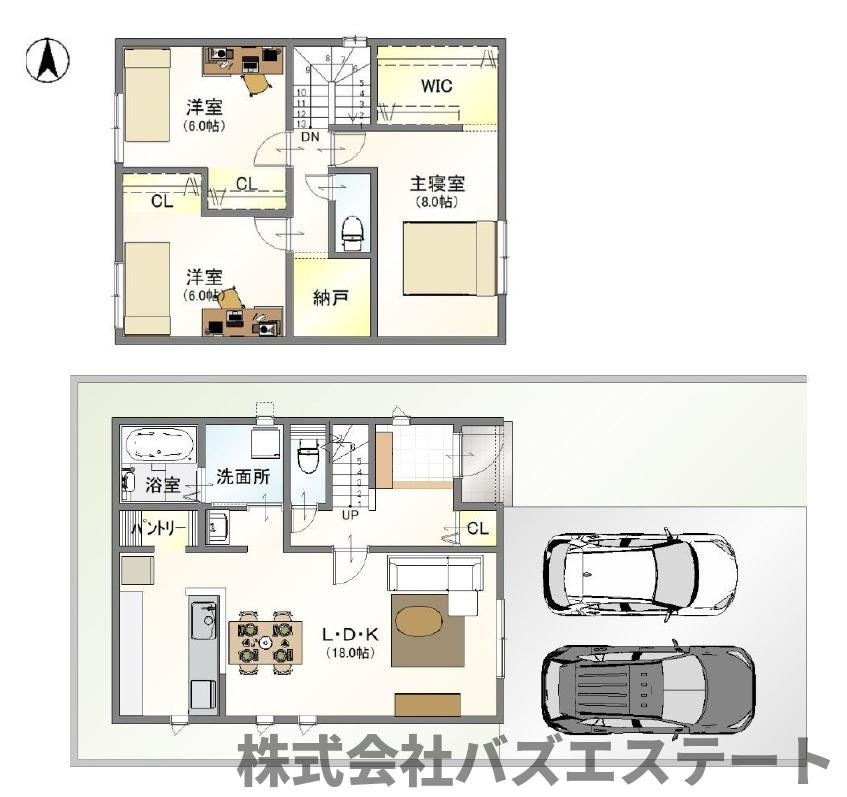 飾磨区今在家　新築一戸建ての間取り