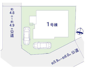 福岡市東区雁の巣７期　１号棟の区画図