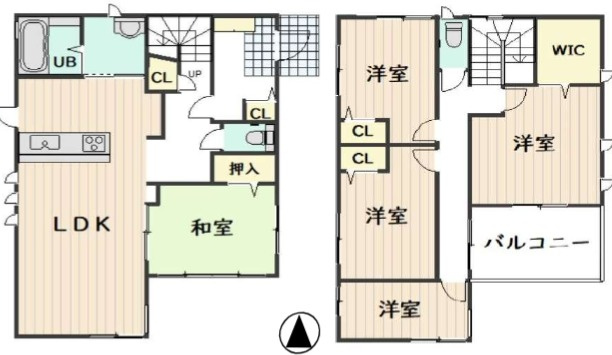 姫路市網干区田井の中古一戸建の間取り