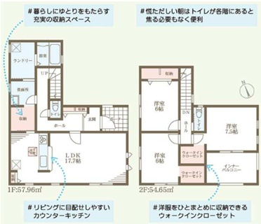 姫路市西庄の新築一戸建の間取り