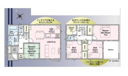 姫路市広畑区西蒲田の新築一戸建の間取り