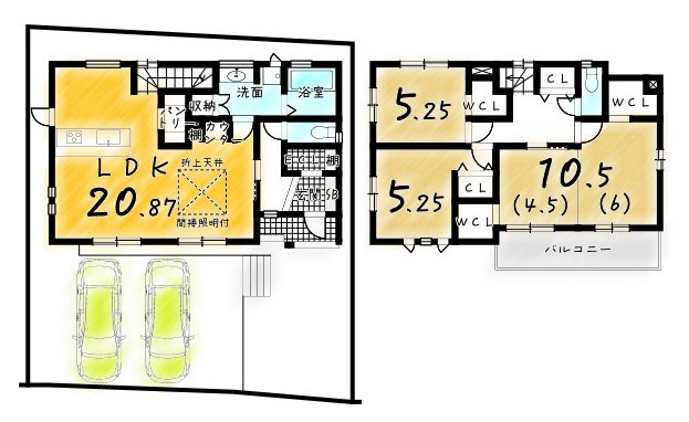 大枝北沓掛町3丁目の間取り|バルコニーはぽかぽか南向き！日当たり＆風通し共に良好♪
