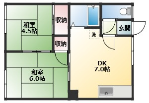 【間取り】 | 黒崎ハイツB | 間取りです