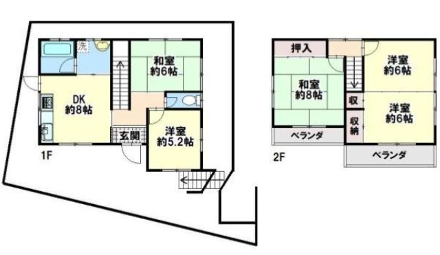 姫路市夢前町野畑の中古一戸建の間取り