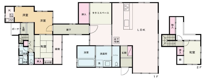 姫路市香寺町中仁野の中古一戸建の間取り