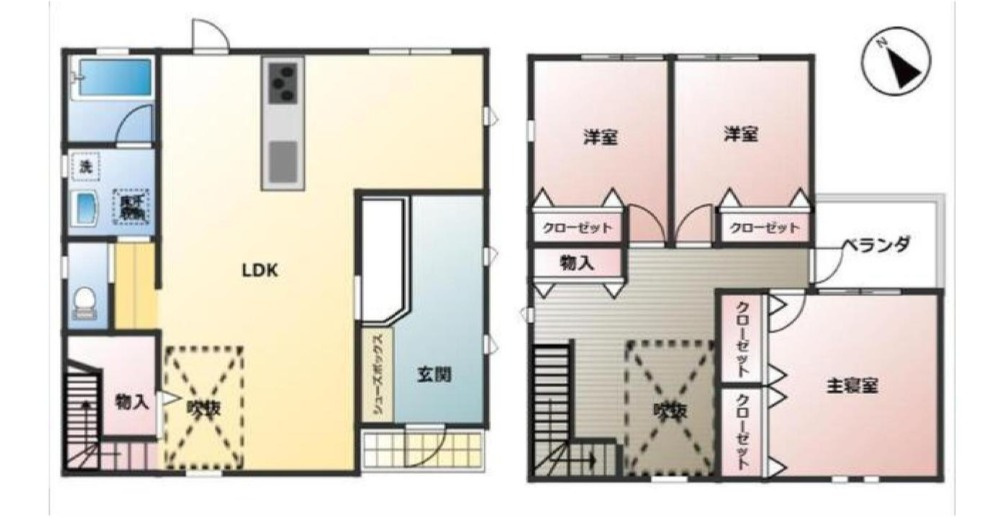 姫路市御国野町深志野の中古一戸建の間取り