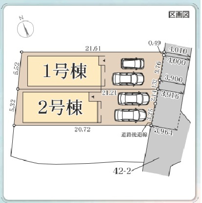 寝屋川市仁和寺本町　新築一戸建ての区画図|全3区画