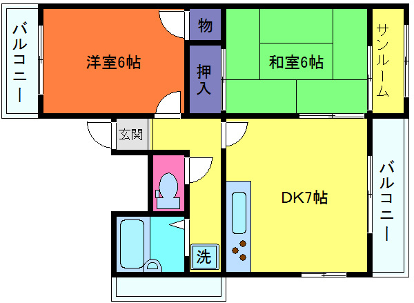フラット灘南の間取り