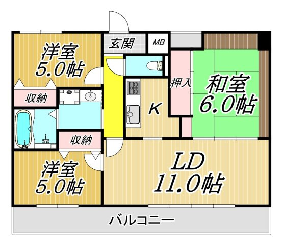 ボンシックコロニー Ⅱ番館の間取り