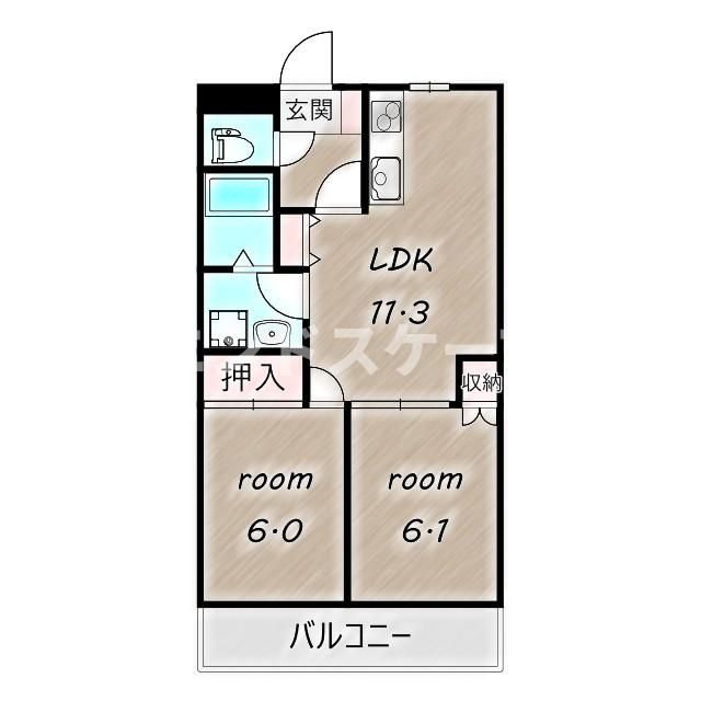 フォレスト粕川　Ａの間取り|高崎、前橋のお部屋探しはエンドスケープまで！お客様の理想お聞かせ下さい♪
