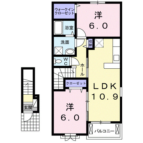 カンパーニュメゾン風雅　Bの間取り
