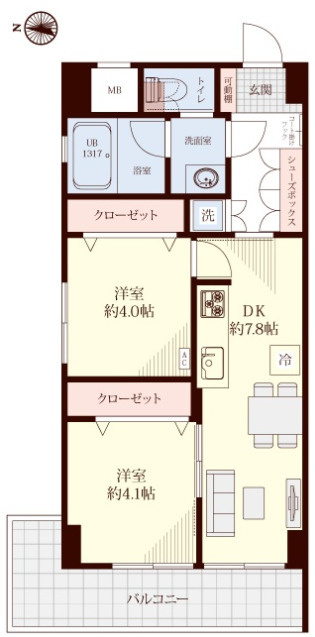 秀和大岡山レジデンスの間取り
