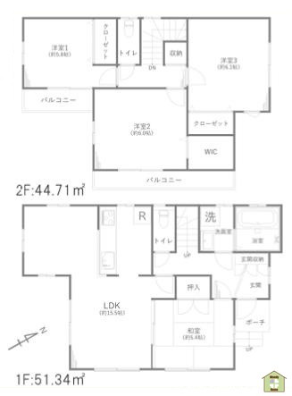 川口市安行領家　中古一戸建ての間取り