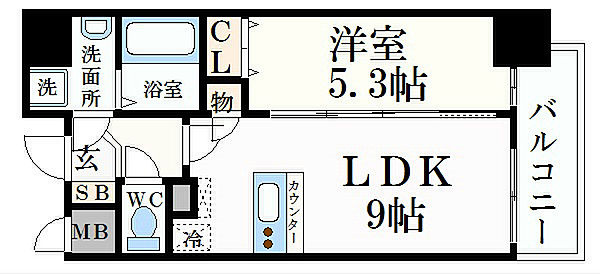 名古屋市中区丸の内１丁目の賃貸マンションの間取り