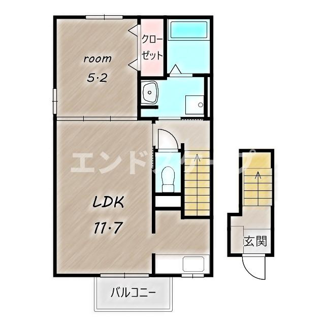 エスポワール　Ａの間取り|高崎、前橋のお部屋探しはエンドスケープまで！お客様の理想お聞かせ下さい♪