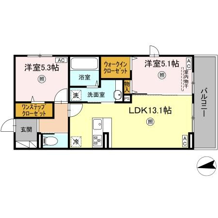上益城郡益城町大字古閑のアパートの間取り